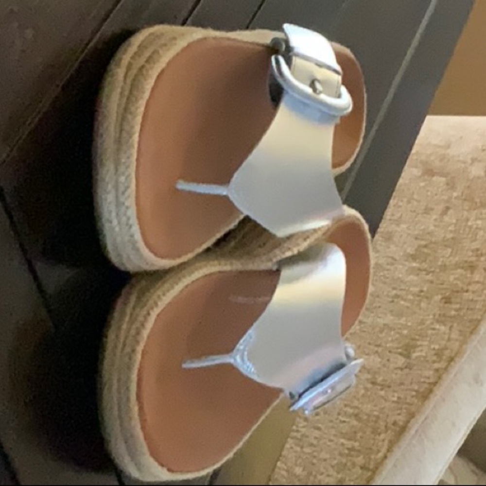 Fitflop Metallic Silver and Tan, Espadrille Sandals